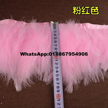 

Asia Ra 10yards/lot 3-4inch(7-10cm) Good Quality Dyed light pink Marabou Turkey Fluff Feather Fringe Trim