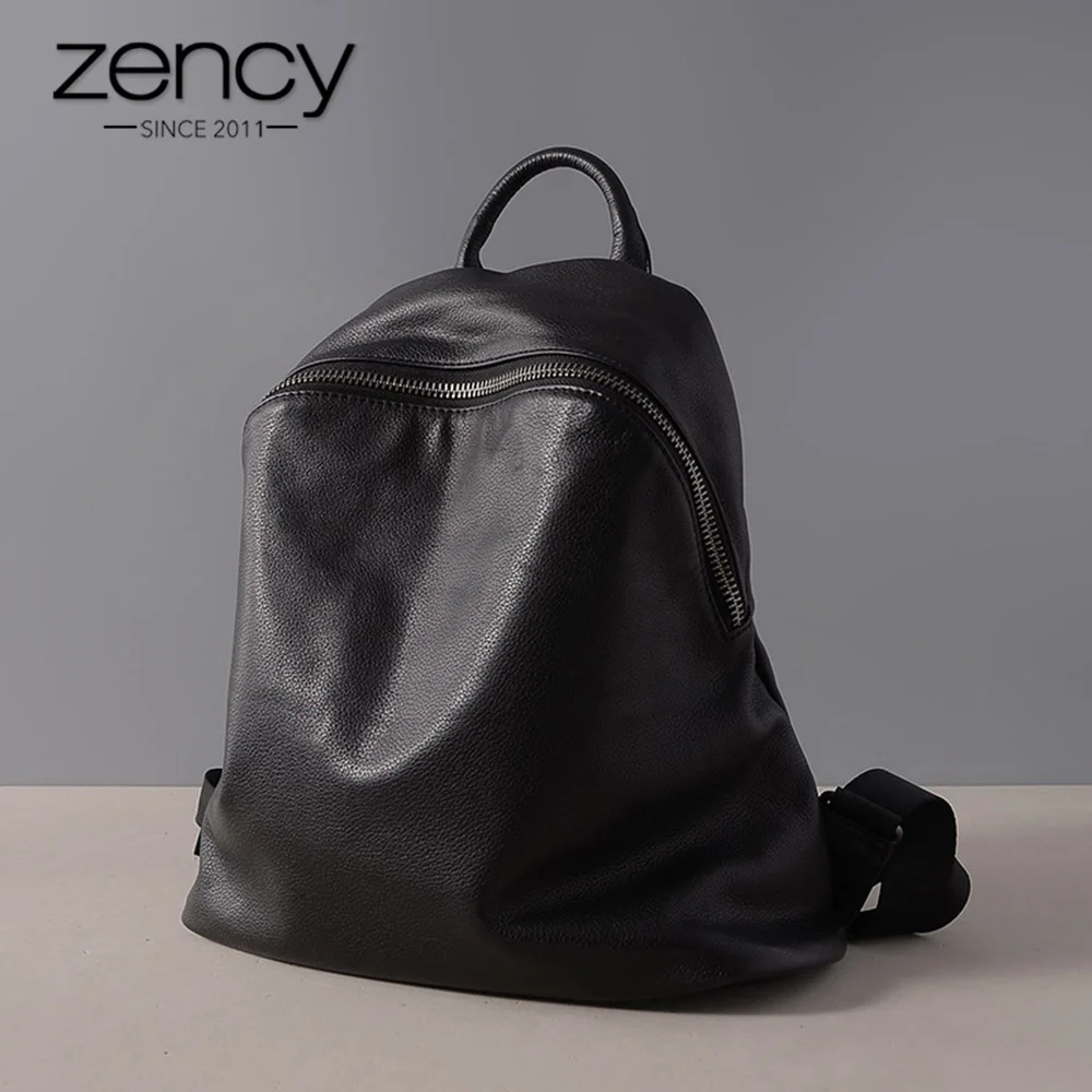 Zency جلد البقر 100% جلد طبيعي النساء السود على ظهره خمر السفر أكياس دفتر المدرسية للفتيات اليومية عطلة الحقيبة Zency جلد البقر 100% جلد طبيعي النساء السود على ظهره خمر السفر أكياس دفتر المدرسية للفتيات اليومية عطلة الحقيبة