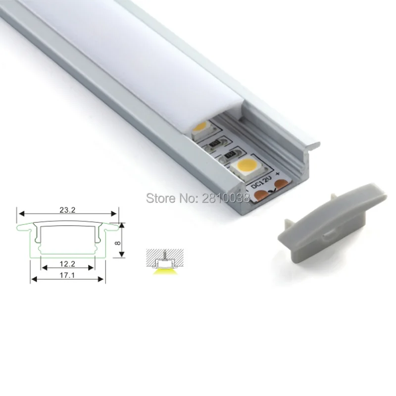 10 Sets/Lot T type Anodized LED aluminum extrusion and Led aluminum heatsink Aluminum led housing for recessed floor lighting