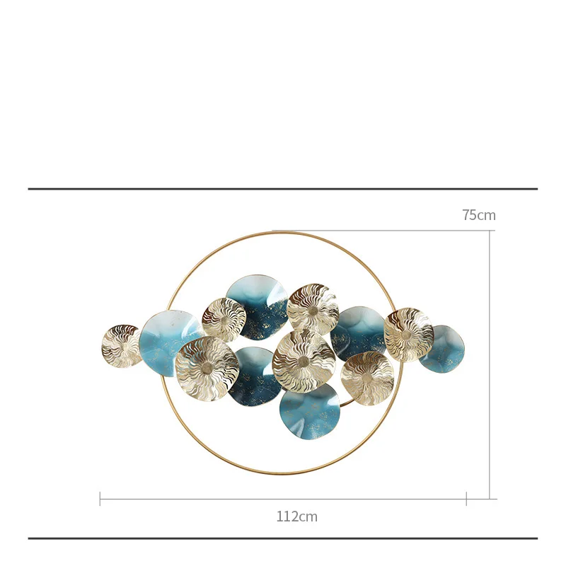 Современная кованая настенная подвесная круглая форма для украшения дома гостиной 3D Наклейка на стену диван фон Настенные обои под Металл Декор