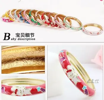 

Wholesale10Pcs Chinese Handmade Kid Rabbit Cloisonne Enamel Cuff Bracelet Bangle