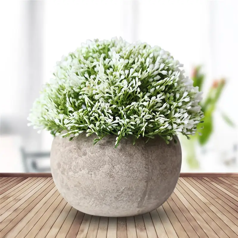 Artificial Plant Vintage Plastic Potted Green Fake Plant Decor Plant Artificial Planters Indoor