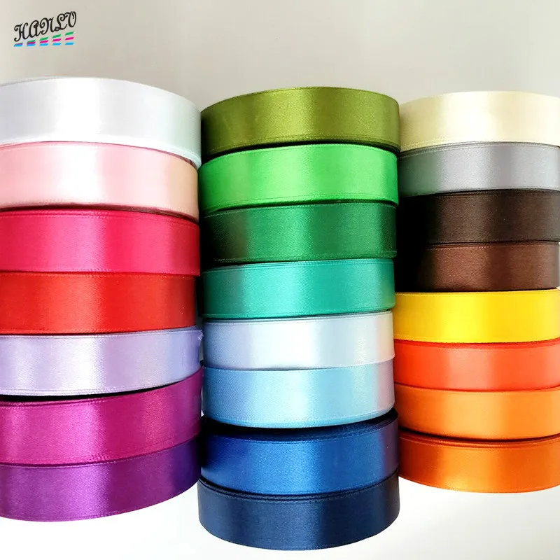 

HL 5 meters 3/4" (20mm) Lots Colors Solid Color Satin Ribbons Wedding Decorative Gift Box Wrapping Belt DIY Crafts R011