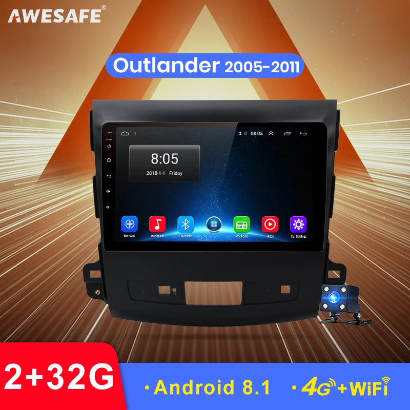 

AWESAFE 2din Android 8.1 Car Radio Multimedia video player gps navigation For Mitsubishi Outlander 2005 2006 2007 2008 2009 2010