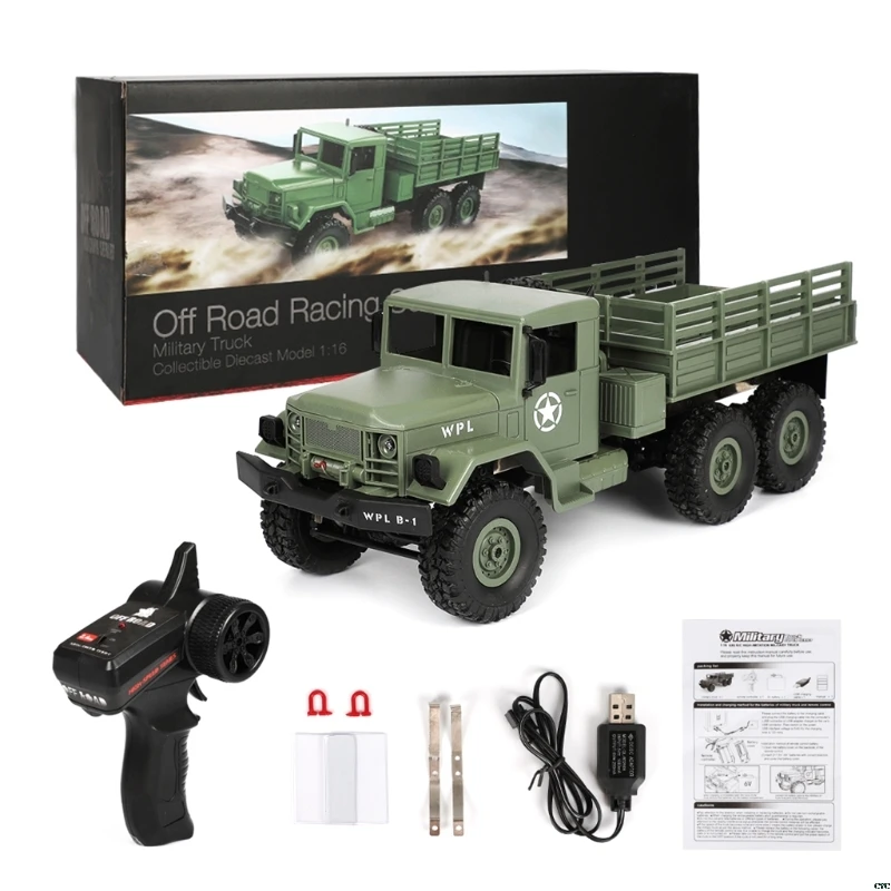WPL B16 RC военный комплект с грузовиком 4WD 1/16 внедорожный гусеничный автомобиль игрушка для мальчиков DIY - Цвет: Green