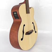 Профессиональный fretless 43 дюймов Акустическая бас гитара с эквалайзером