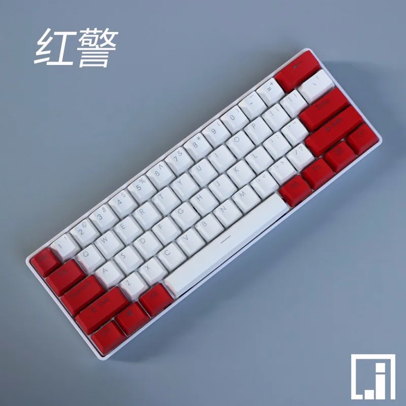 61 PBT keycap для механической клавиатуры с подсветкой, синий, серый, красный, светодиодный, светящийся, полупрозрачный, keycap cherry mx 87 104 poker