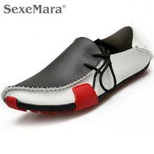 Männer Schuh Fahren Boot 2016 Schuhe für Männer Freizeitschuhe Fashion Echtes Leder Slip Auf Outdoor herren Lofer Patchwork Plus größe