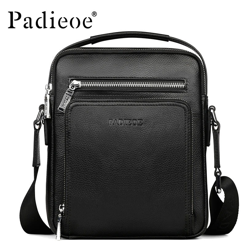 

Padieoe Brand Men Shoulder Bags 100% Genuine Leather Men Messenger Bag Casual Crossbody Bag Business Men's Handbag Bags For Gift