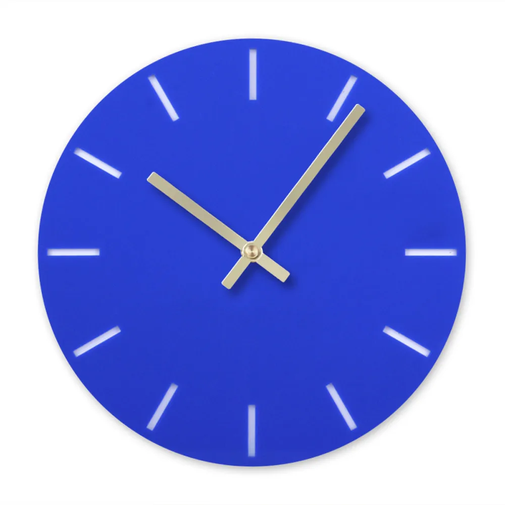 Модные DIY акриловые съемные настенные часы современный дизайн большие круглые декоративные часы для гостиной кухни - Цвет: Синий