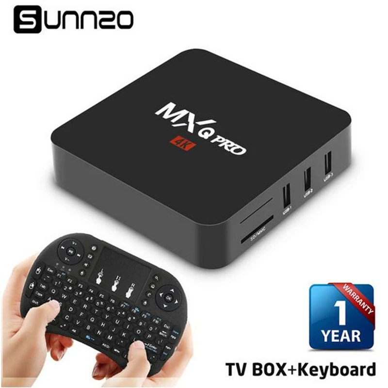 5pcs MXQ PRO Android tv box wifi set top box 1+8GB Stream Media Player