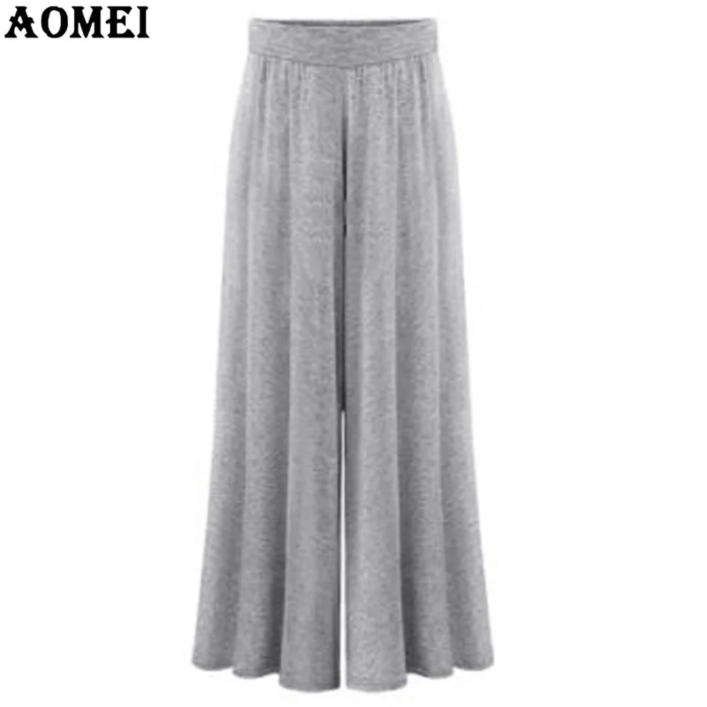 Summer Fashion Wide Leg Pants for Women Gray Black Panties