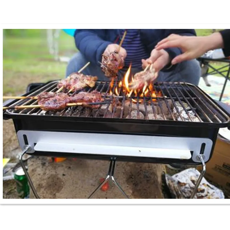 Portable Charcoal Barbecue Grill 41*26.5cm Folding BBQ Griddle Outdoor