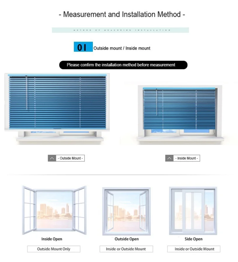 Беспроводные алюминиевые жалюзи занавески 1 ''планка ручной подгонять размер