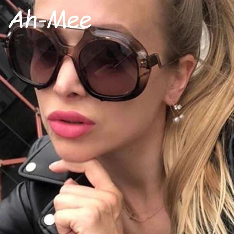 

Luxury Oversized Oval Sunglasses Women Vintage Brand Designer Pilot Big Alloy Sun Glasses For Women Female Sunglass Gradient