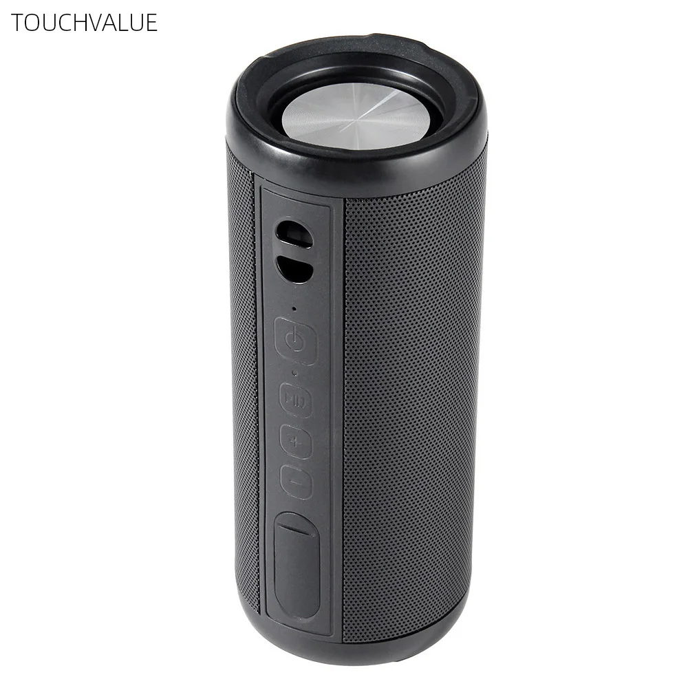 Portable Waterproof Outdoor Speaker Bass Stereo Dual 10W Loudspeaker Sound Box Black Cylinder Bluetooth Speaker