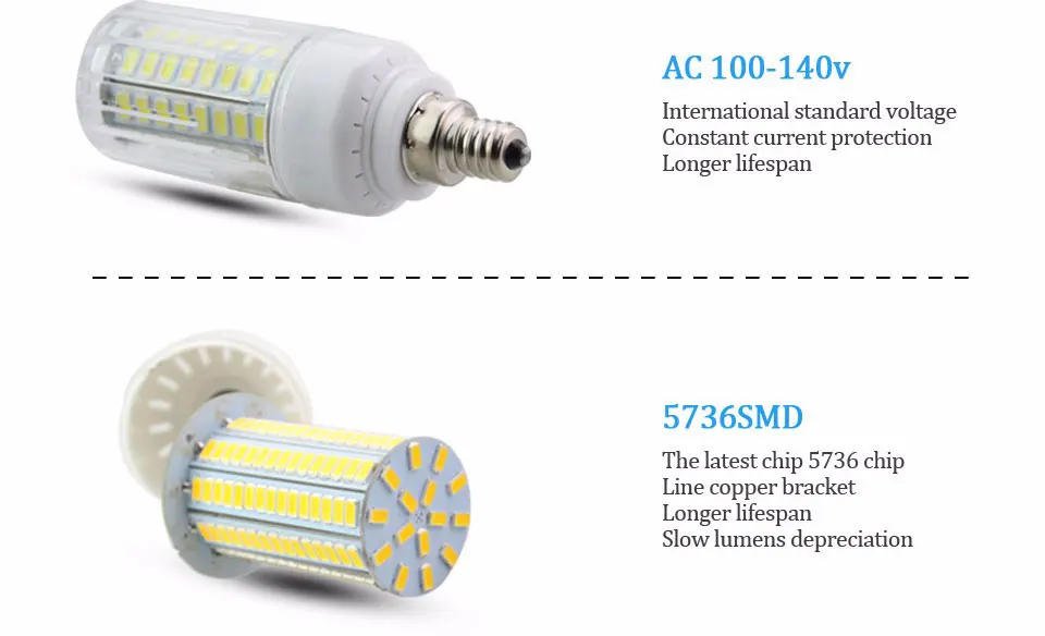 Светодиодный светильник светодиодный лампы E27 E17 E12 110V 5736 SMD 3 Вт-15 Вт лампада светодиодный лампы светодиодный s для дома светильник ing для Люстра светильник Инж