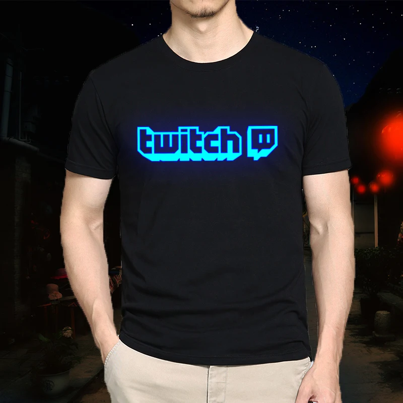 100% хлопок детская/взрослая летняя флуоресцентная футболка Twitch