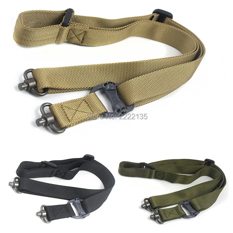 Tactical-Adjustable-2-Point-Rifle-Sling-Swivel-System-Airsoft-Outdoor-Protective-Hunting-Bungee-Nylon-Gun-Strap
