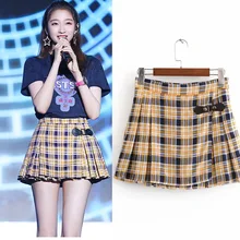 Новинка; TRAF L72031; модные складные юбки в клетку с высокой талией; женская одежда; короткая юбка
