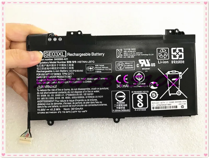 11 55 V 41.5wh SE03XL HSTNN-LB7G HSTNN-UB6Z Аккумулятор для ноутбука HP Pavilion PC 14 TPN-Q171 849568-541 849908-850 |