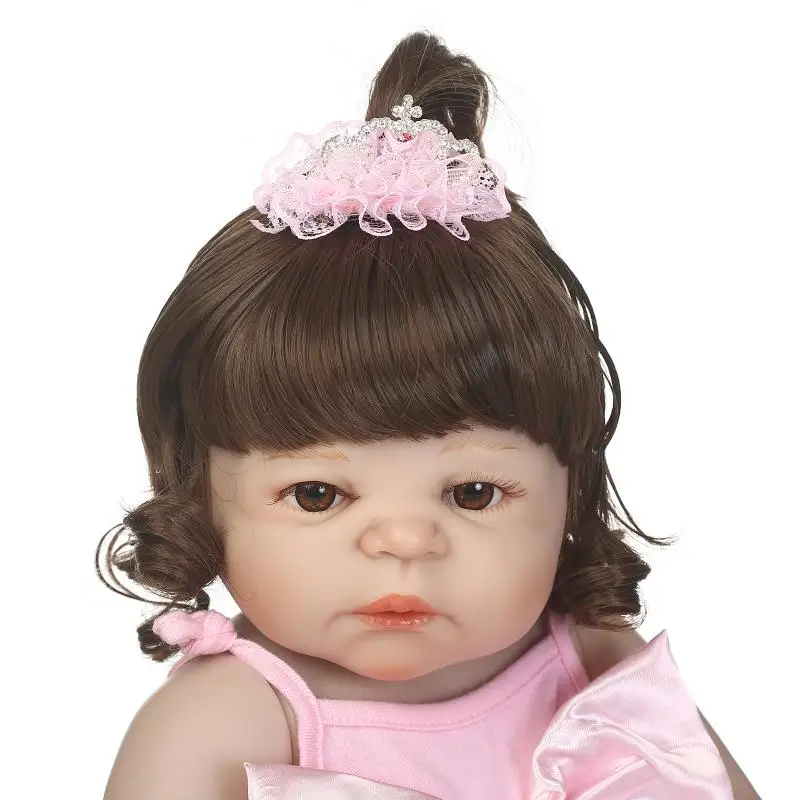 NPK bonucas возрождённая 22 дюймов Полностью силиконовая виниловая Кукла Reborn Baby Dolls 55 см новорожденная Реалистичная кукла Bebes Reborn подарок на день рождения для девочки