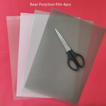

4 Pieces 4 Colors Holographic Projection Film A4 Size 210*290mm samples rear projection film Transparent White grey