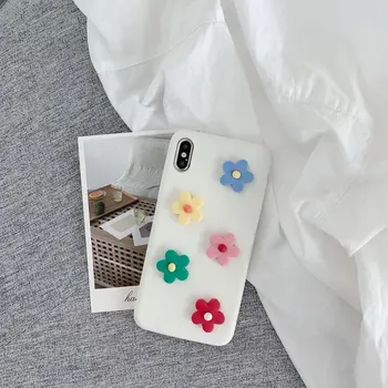 

3D Floral Phone Case For iphone 7 Case Flower IMD Protective Cases Slim Soft TPU Back Cover For iphone X coque XR XS Max 8 Plus