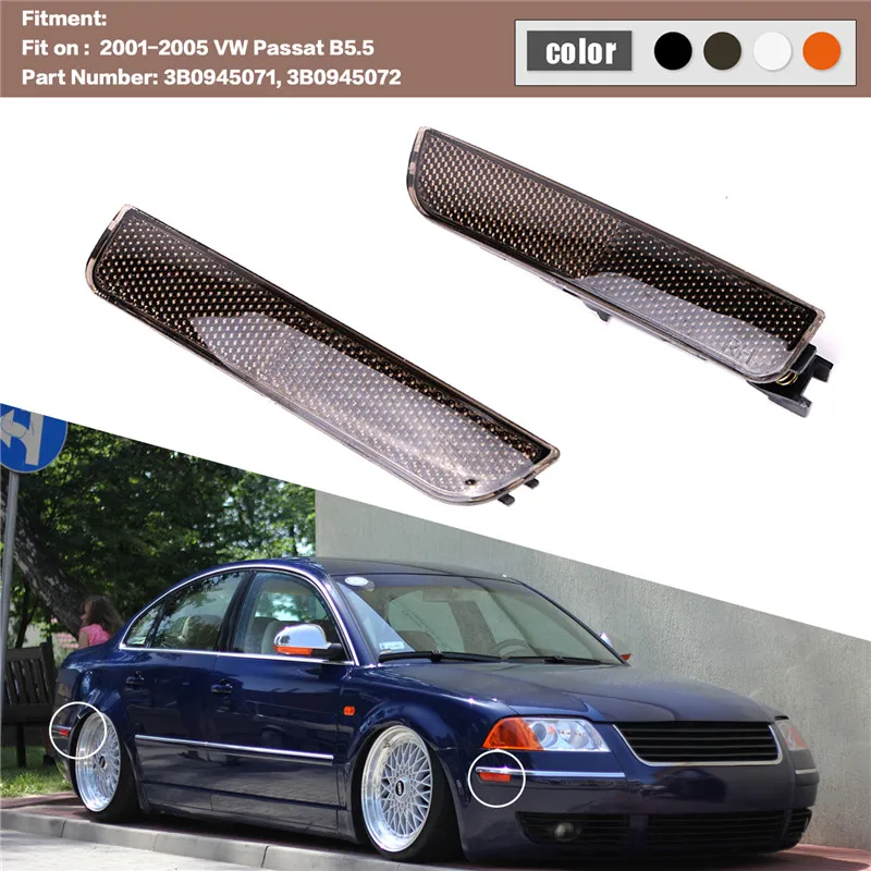 Front Rear Fender Yellow Bumper Lights Side Markers Lamps For Volkswagen VW Passat B5.5 2001-2005 Turn Signal Indicators Blinker Light (42)