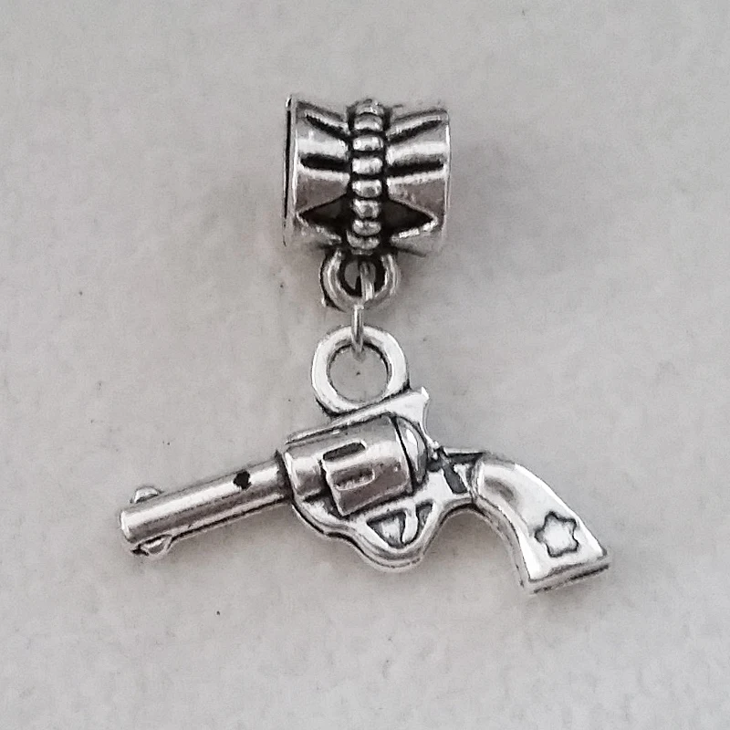 

1PC Military Gun Charms Antique Silver Dangle Bead For European Pandora Charm Women's bracelets DIY Pulseras Necklaces