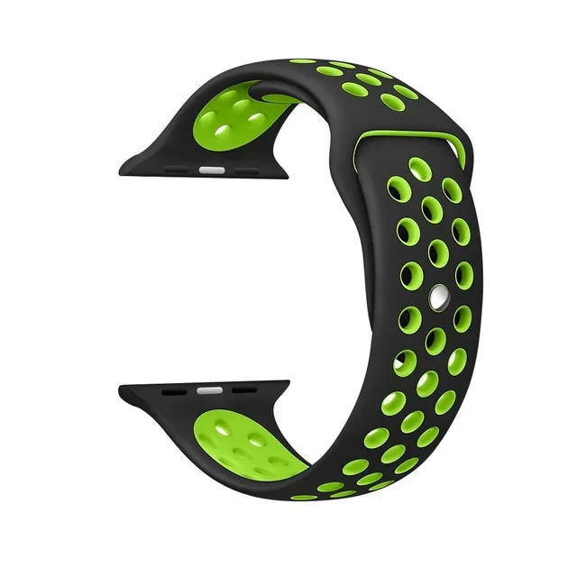 Силиконовый ремешок для Nike apple watch series 4/3/2/1, 42 мм, 38 мм, версия: светящийся браслет силиконовый браслет адаптер наручных часов iwatch, 40/44 мм наручных часов Apple watch, версии - Цвет ремешка: 6 Black green
