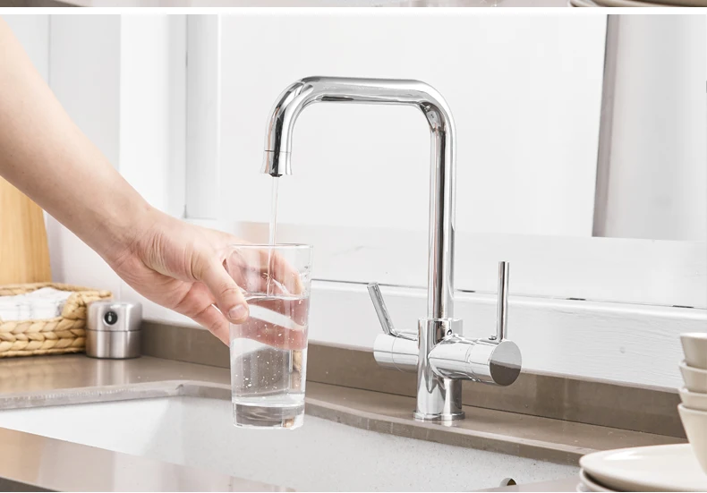 kitchen faucet with filtered water water filter taps Double Bend right angle Faucet brass made drinking water faucet sink tap