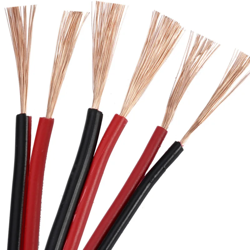 

10M Copper Red Black Electrical Wire 2 Core Electric Cable Parallel Power Line Led Speaker Rvb Sheath Line Double Wire
