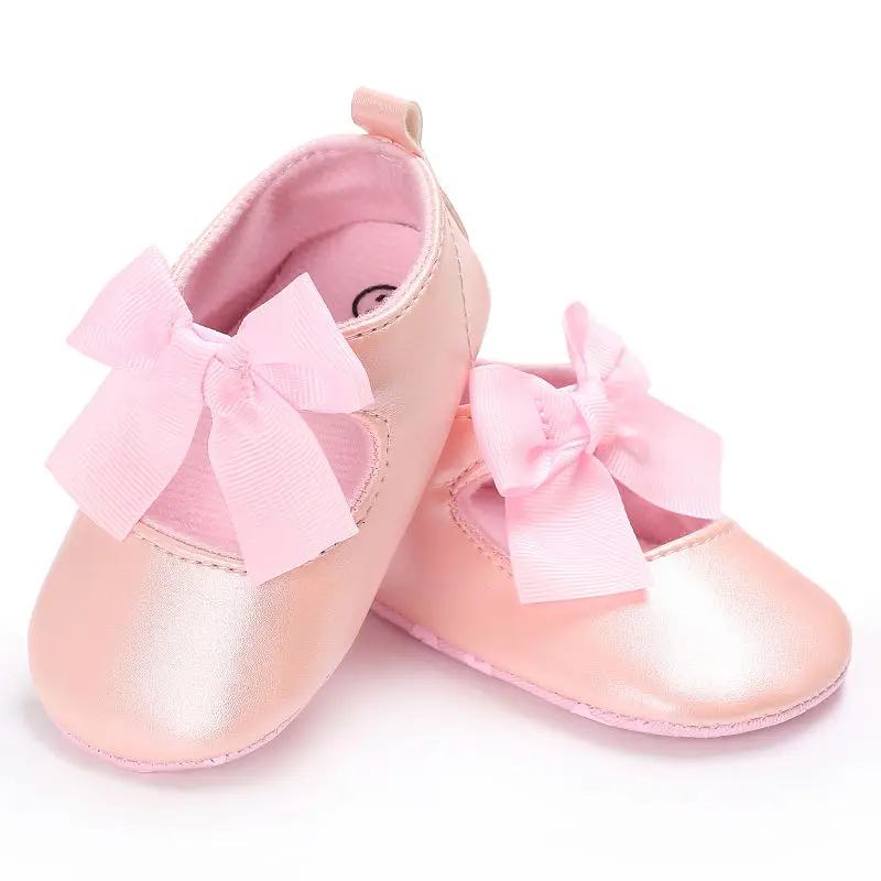 WONBO/0-18 м; обувь принцессы из мягкой искусственной кожи с бантиком для маленьких девочек; обувь для новорожденных