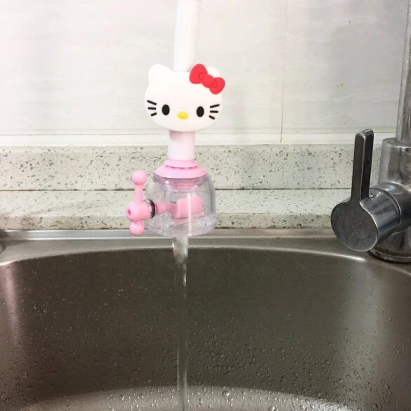 

5 Pcs Hello Kitty Doraemon Stitch Bathroom Kitchen Sprayers Water Tap Sink Faucet Extender Hand Washing Device