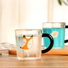 Свежий Ручной работы термостойкие стеклянные кружки животный или мужской Узор Стеклянные чашки с ручкой утреннее стекло кружка для кофе молоко чай SH329-72