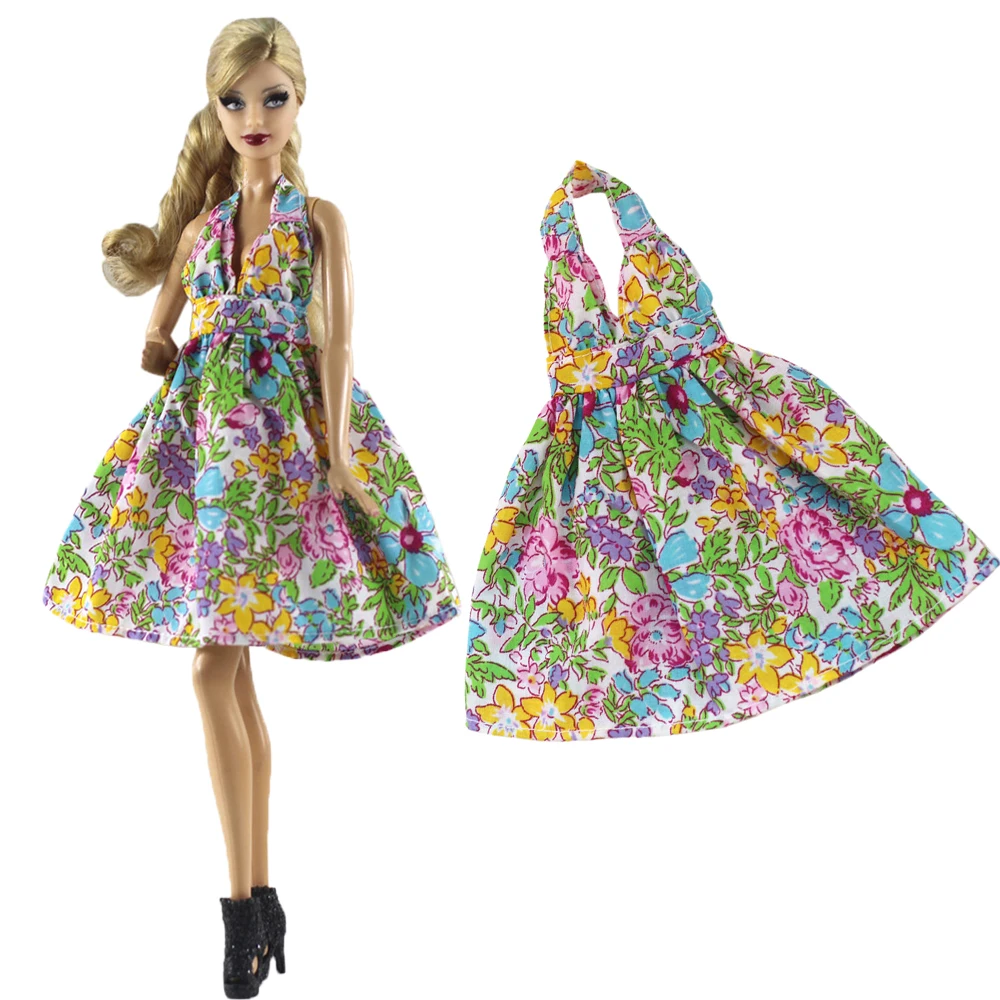 

NK 2019 New Doll Noble Color Floral Dress Beautiful Handmade Party Fashion Skirt For Barbie Doll Best Children Girl Gift 240A