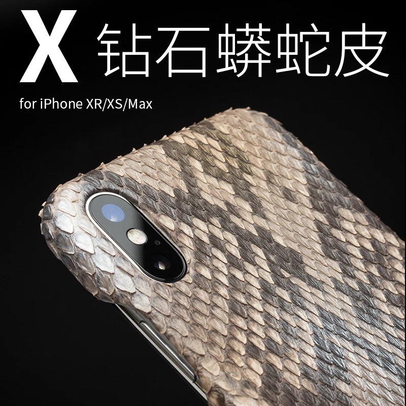 

Nature Genuine Leather Python Skin Back Cover for iPhone X XS XR Max Luxury Ultra Thin Shell Case for iPhone X XS XR Max