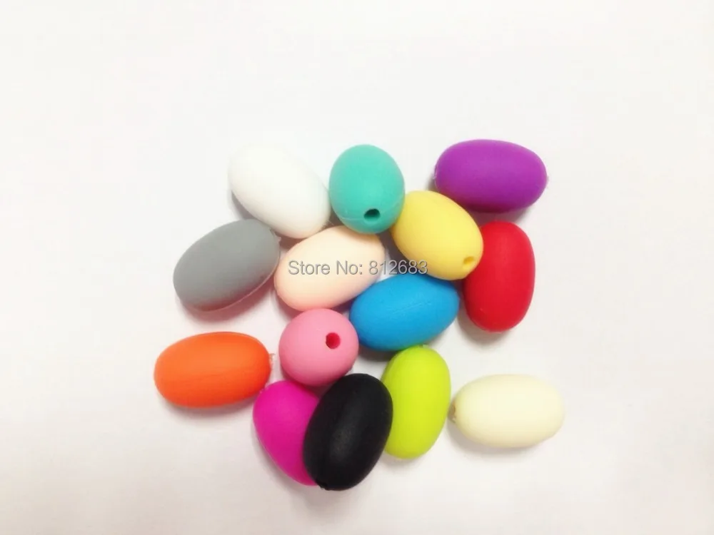 

100pcs/lot 19mm Silicon teething necklaces Lotus Seed Silicone Beads-100% Non Toxic BPA Free Silicone chew necklace