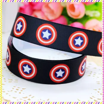 

7/8'' Free shipping captain printed grosgrain ribbon headwear hair bow diy party decoration wholesale OEM 22mm B725