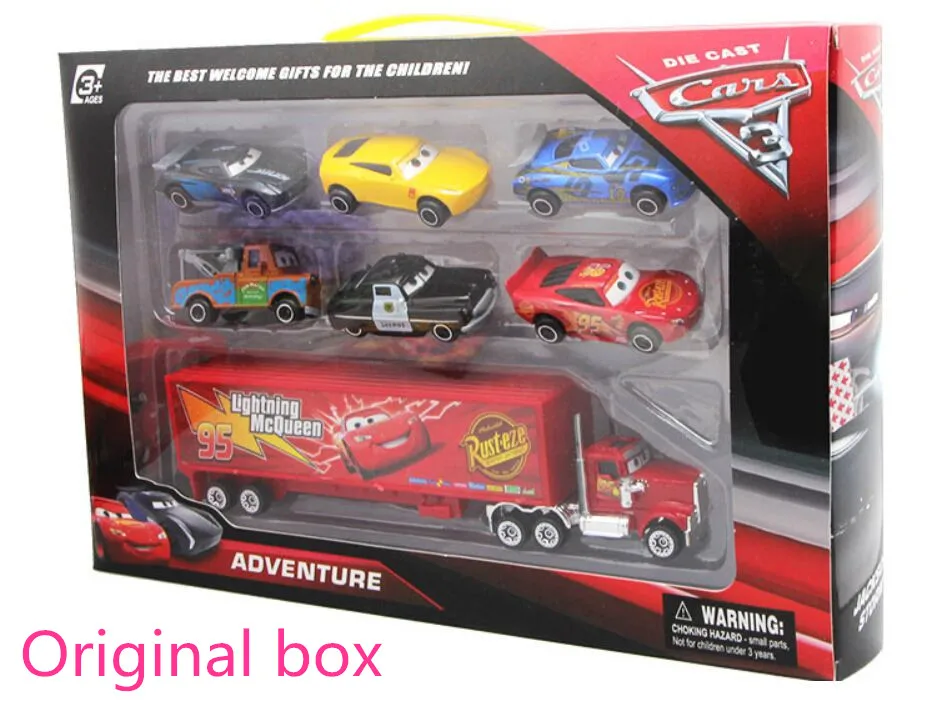 Disney Pixar машина 3 Lightning McQueen Джексон Storm Крус Mater Мак дядя Грузовик 7 штук/1:55 Дети сплав Пластик автомобиля - Цвет: 1