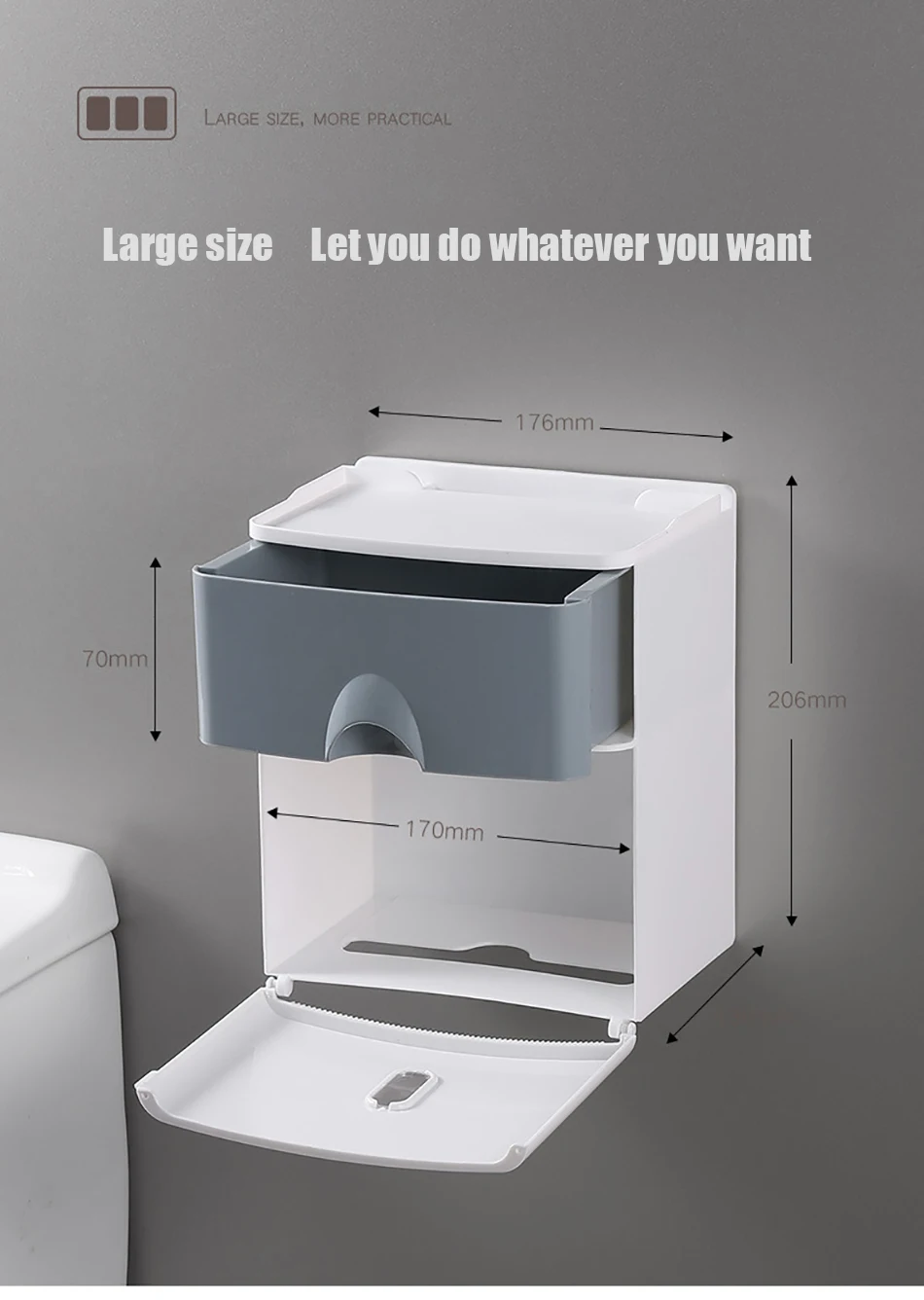BAISPO портативный держатель туалетной бумаги гигиенический диспенсер для бумаги водонепроницаемый коробка ткани для ванной товары для дома, ванной