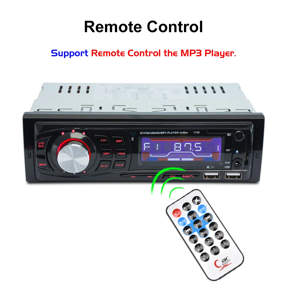 Автомобильный MP3-плеер 60Wx4 FM Радио стерео аудио USB/SD с в тире AUX Вход автомобиль, Радио стерео плеер цифровой Bluetooth