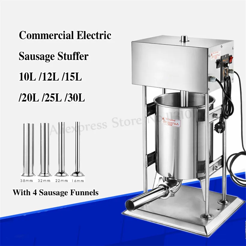 25 литров сверхмощный Электрический автоматический колбасный мясо наполнителя Нержавеющая сталь колбаса писака мясо станок для