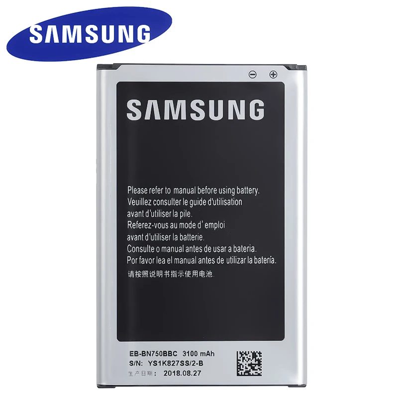 EB-BN750BBC samsung оригинальная замена Батарея для телефона samsung Galaxy Note 3 Neo N750 N7508V SM-N7505 N7502 EB-BN750BBE 3100 мАч с NFC