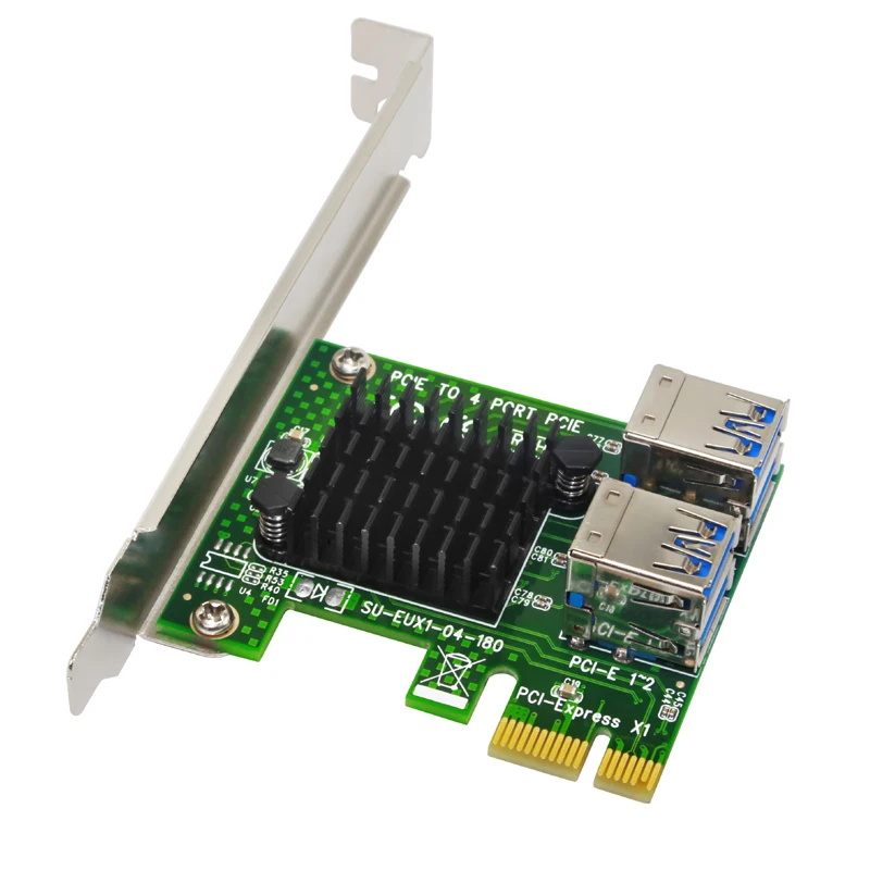 PCIE 1 до 4 USB3.0 PCI Express Riser Card Внешний Слот E адаптер конвертер PCIe Порты и разъёмы