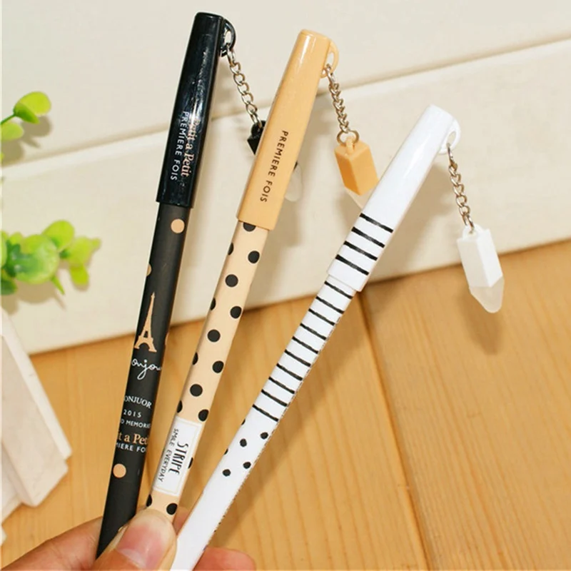 1PC Korean Stationery New 0.5mm Cute Erasable Pens Pendants Gel Pen