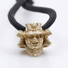 ФОТО paracord beads edc japanese warrior helmet metal charms for paracord bracelet accessories survival pendant buckle knife lanyard