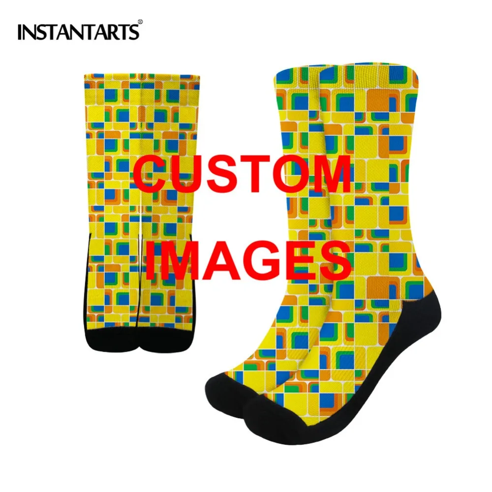 

INSTANTARTS Custom 3D Printing Outdoor Sports Socks Women Men Cycliing Running Socks Football Soccer Cotton Compression Socks
