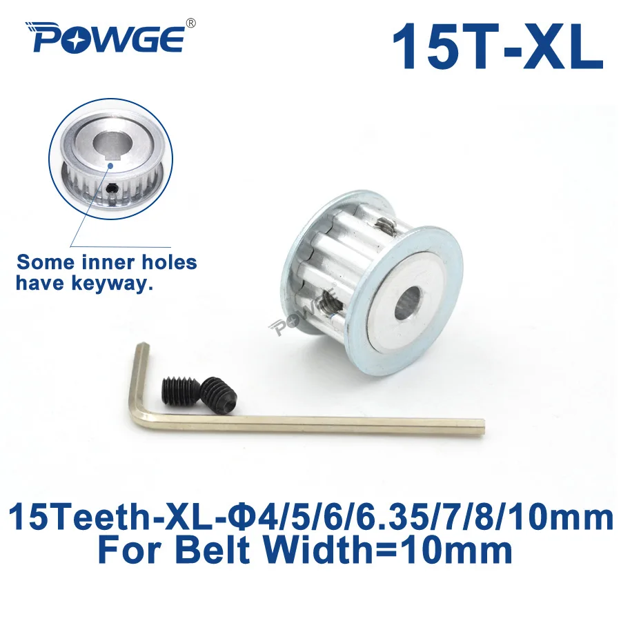 Зубчатый шкив POWGE 15 зубьев XL диаметр отверстия 4/5/6/6. 35/7/8/10 мм для ширины 10